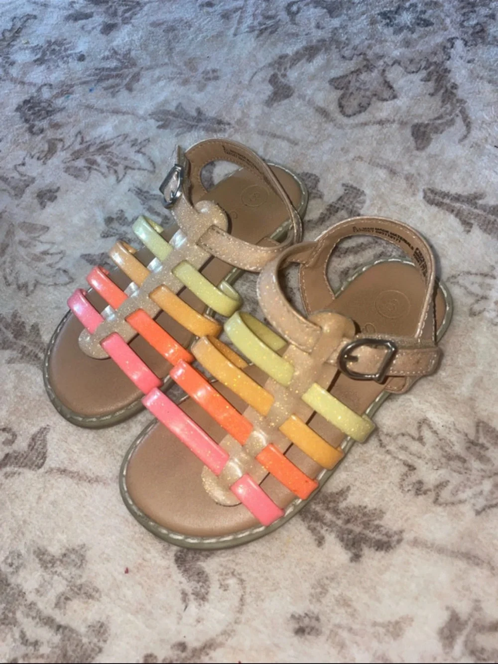 Girls' Glitter Multi-Color Strappy Sandals - Kids